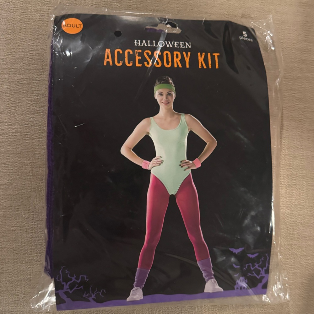 New Teen / Women’s 80s Aerobics Jane Fonda  Halloween Costume‎ Accessory Kit